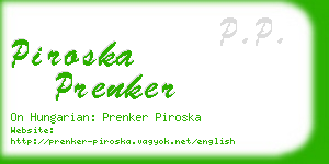 piroska prenker business card